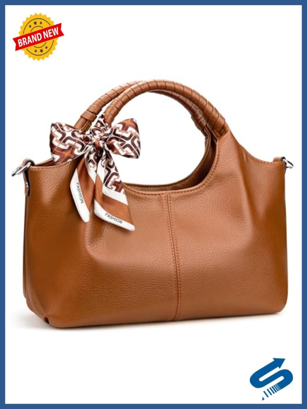 Vegan Leather Top Handle Satchel Hobo Bag Woven Handles